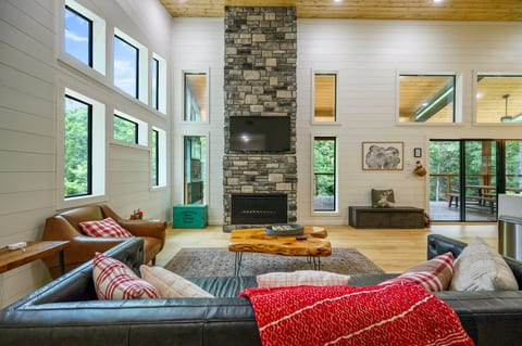 Gather around the grand stone fireplace for an evening of storytelling and laughter.