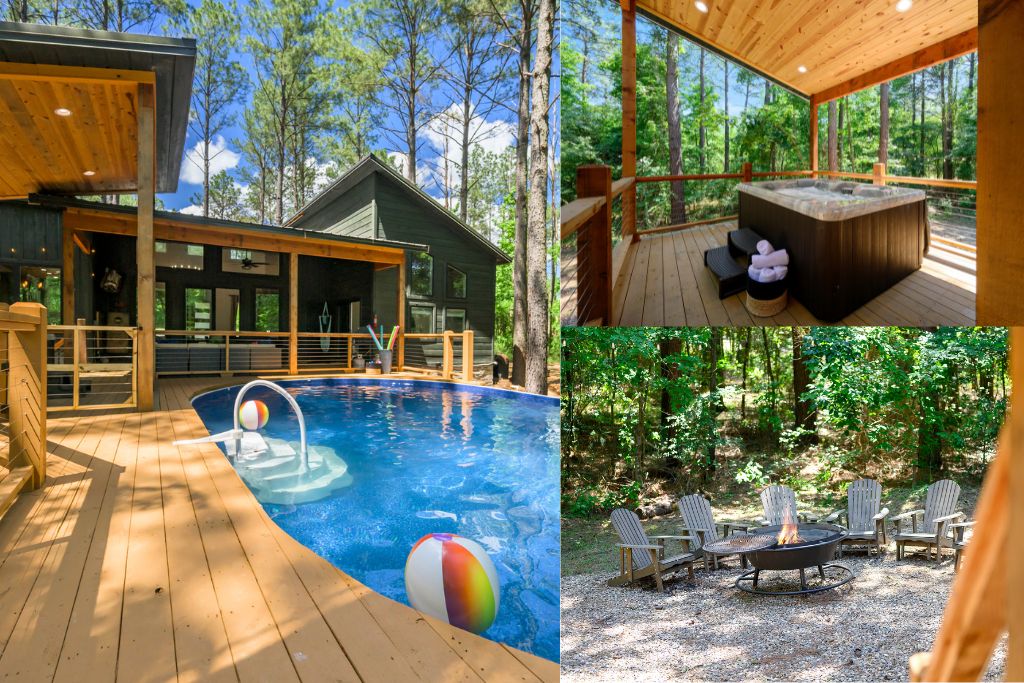 Dive into nature’s luxury — your own private pool, hot tub retreat, and fireside lounge beneath the pines. Every moment outdoors feels like a getaway within a getaway.