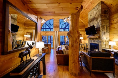 Gorgeous stone fireplace
