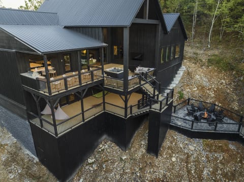 Rear view of cabin