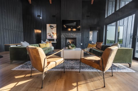 Pops of color against dark walls
