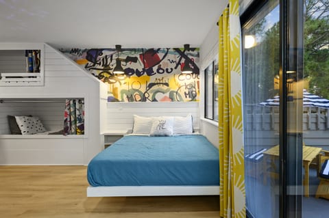 Queen bed in Bunk Room