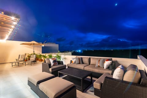 Enjoy evenings on the private penthouse