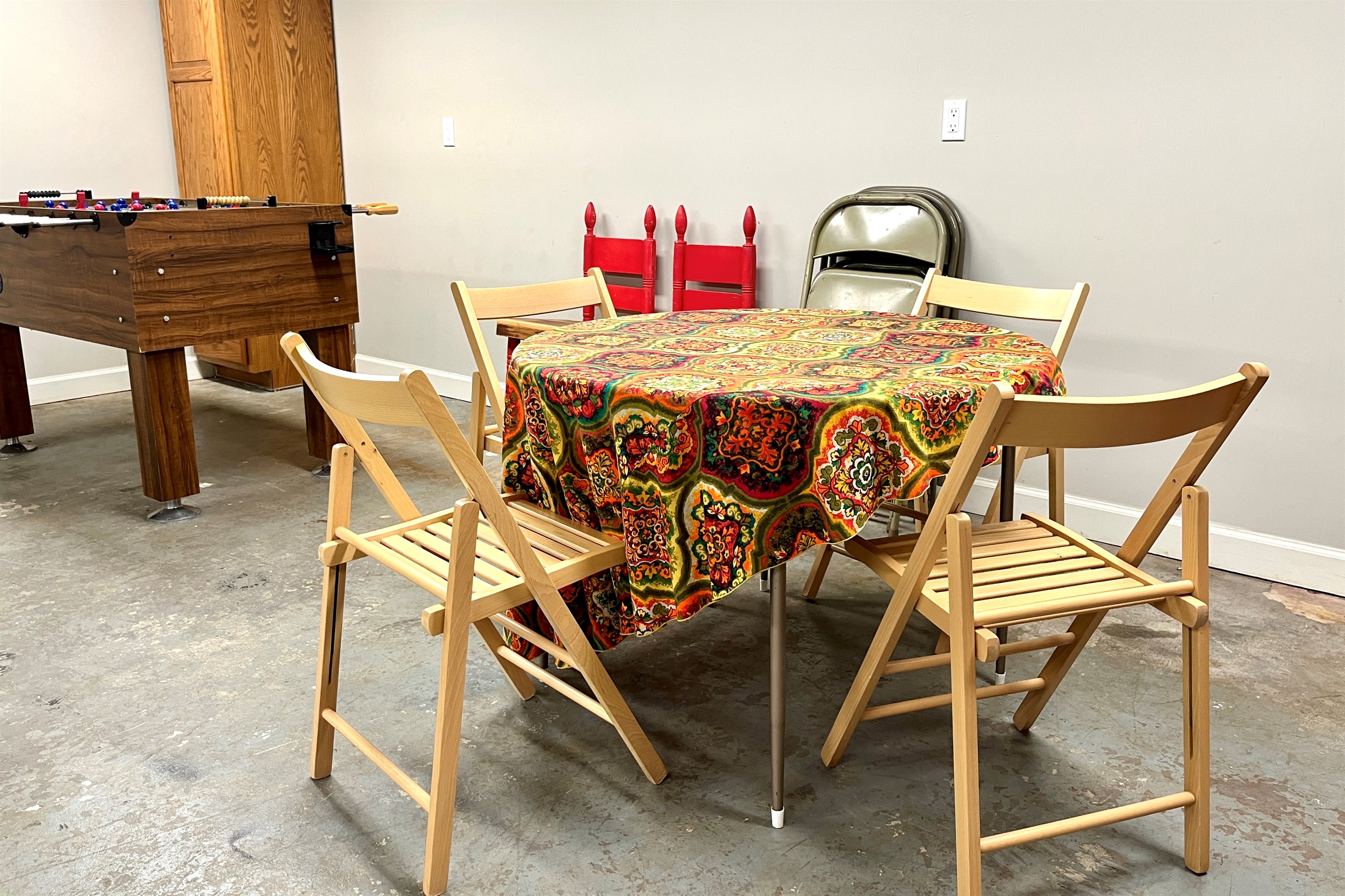Game Table in the temperature controlled garage