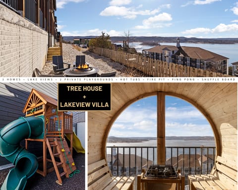 Photo collage of Tree House + Lakeview Villa