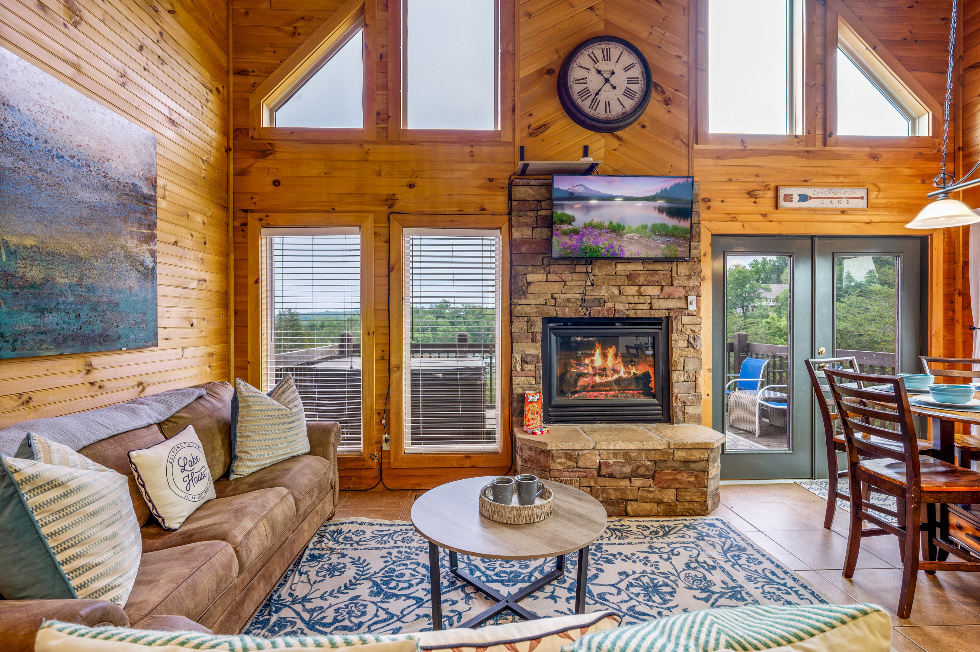 Windows overlooking lake