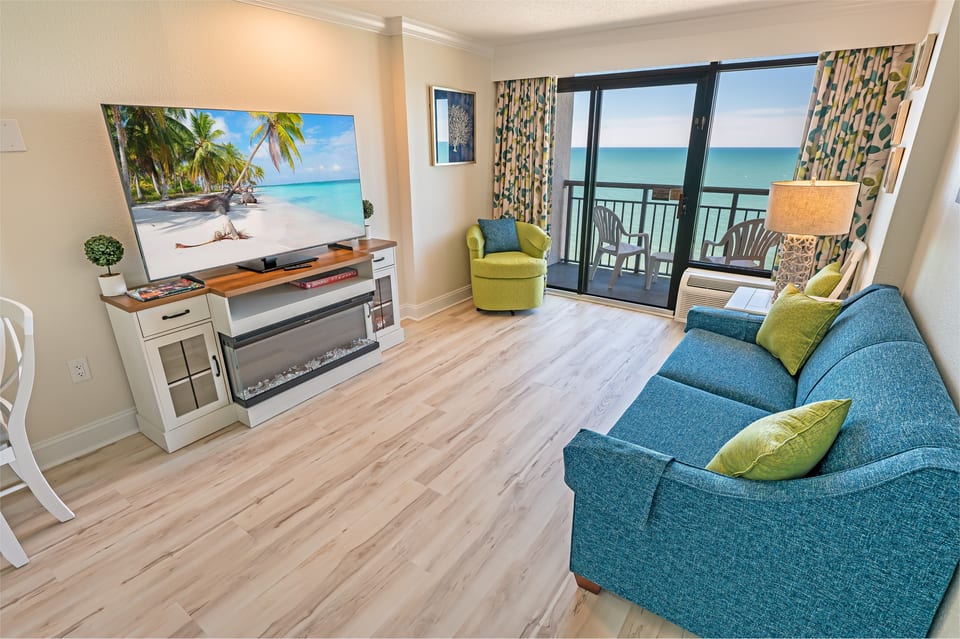 Large Living Area with Amazing Views of the Ocean, Beautifully Decorated