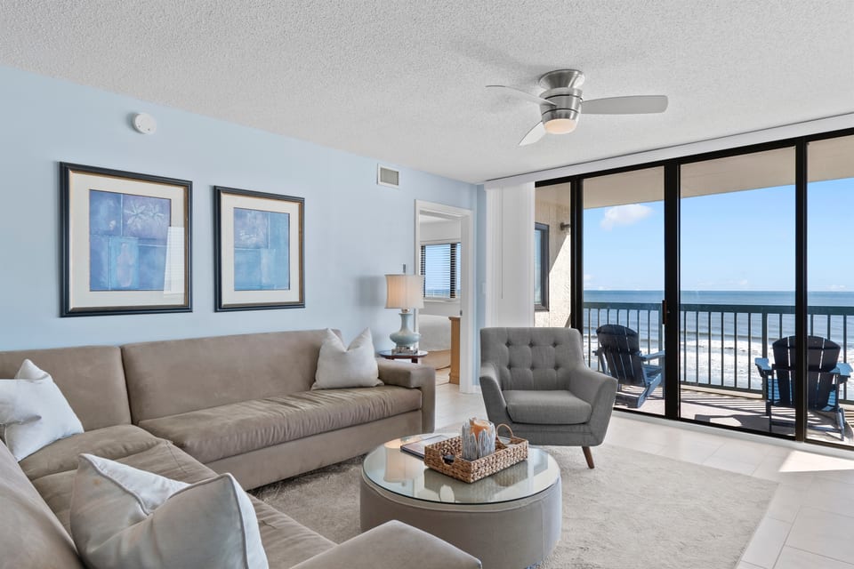 Direct Oceanfront Views from Large Living Room Area