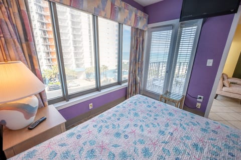 Enjoy the view of the ocean while in bed!