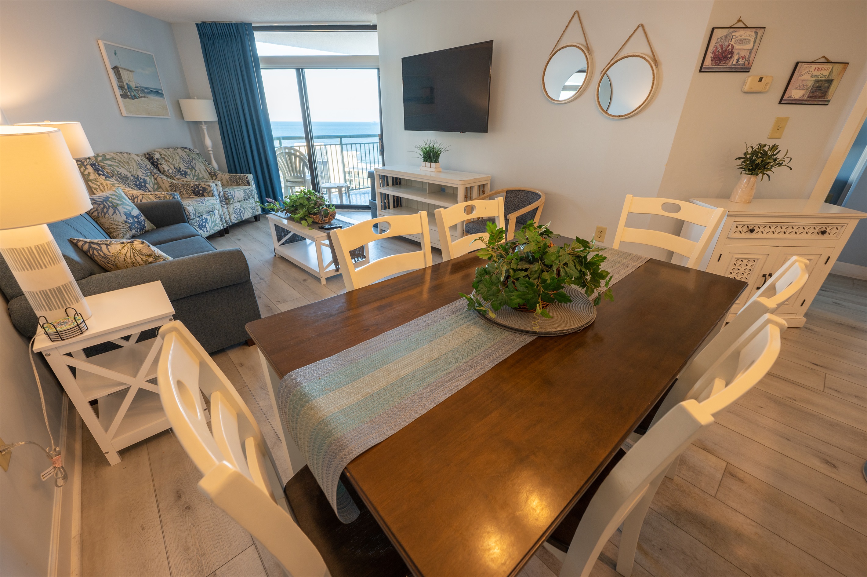 Enjoy the Views of the Ocean from Both the Living and Dining Room
