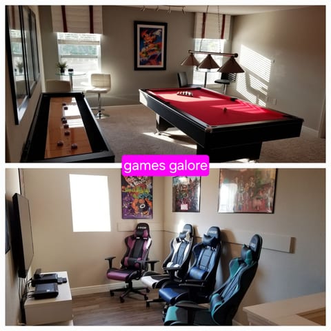 Pool, shuffleboard, X-Box