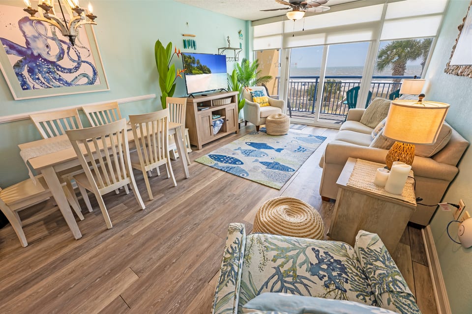 Large Living Area with Amazing Views of the Ocean, Beautifully Decorated