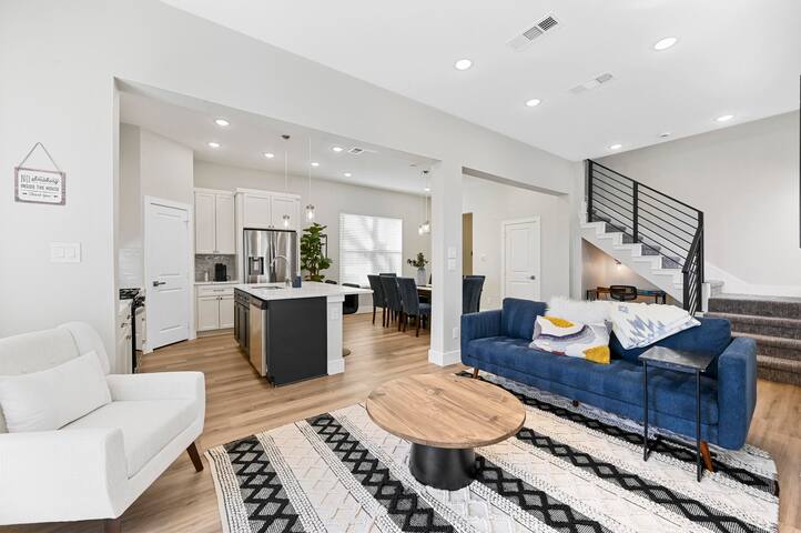 Living room & stairs access to upstairs