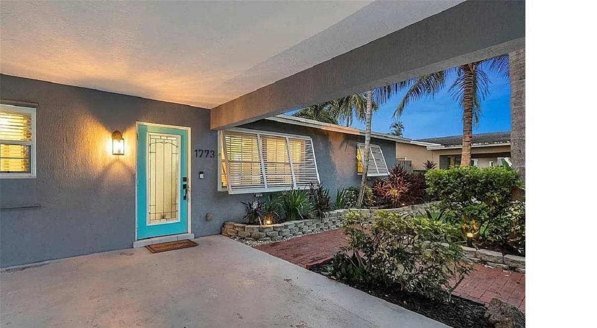 Front of House Provides Protective Carport