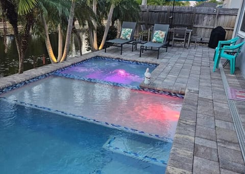 Pool  & Hot Tub in Standard Transitional / Fading Light Mode Activates at Dusk