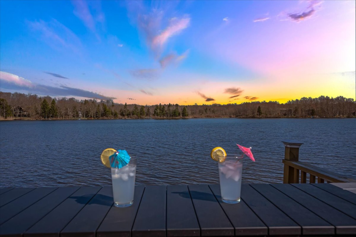 Twilight shots of the property.