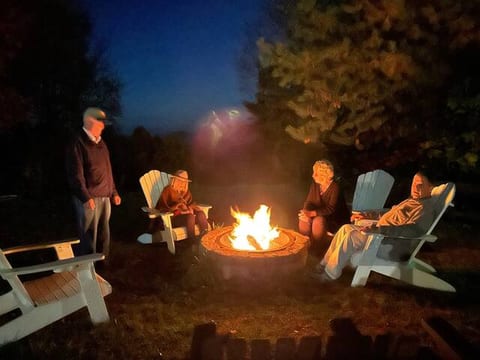 Guests enjoying the fire pit