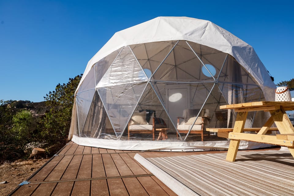 Glamp in style in a geodome