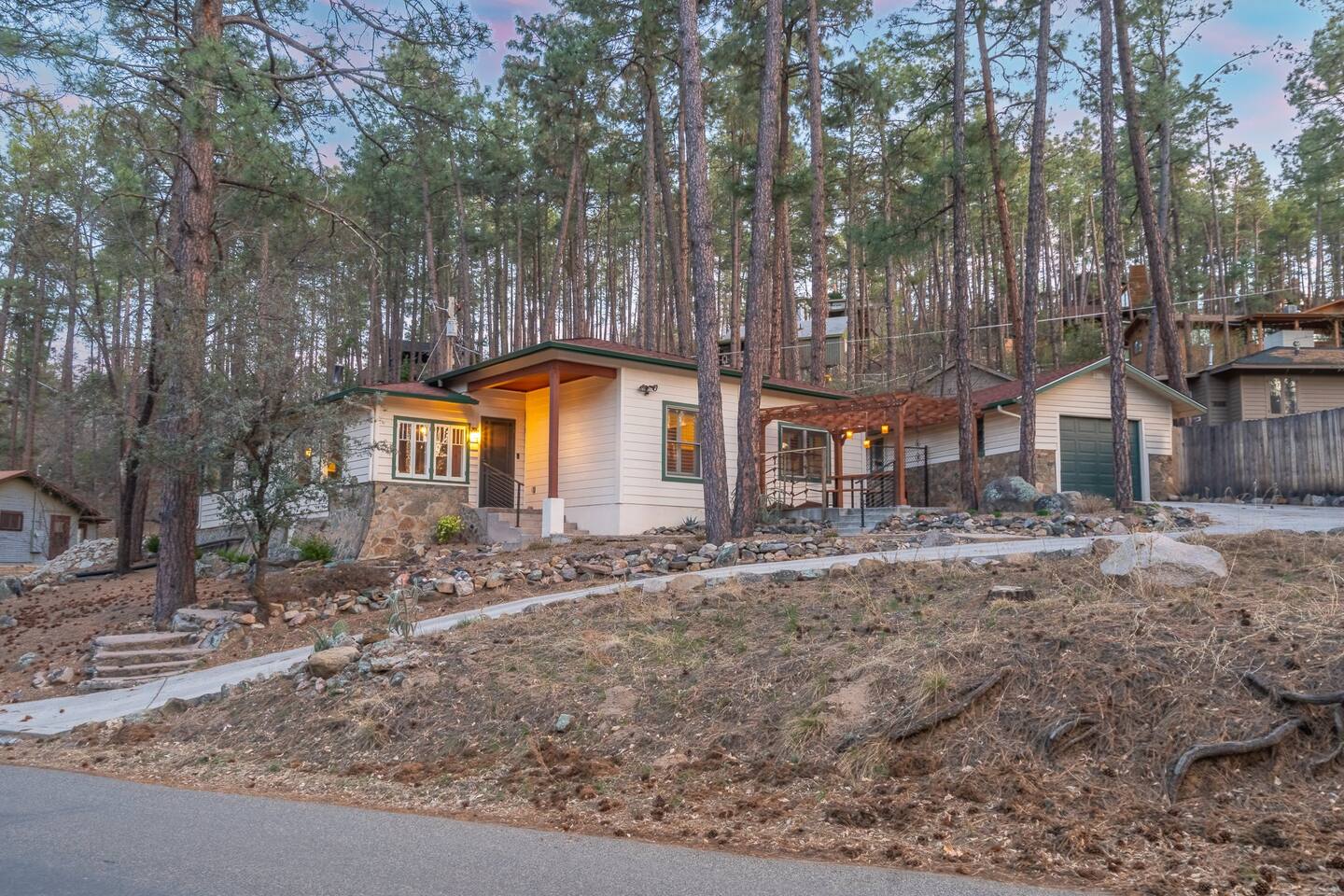 While we are in the woods, we do have neighbors. This peaceful community is friendly. Its the perfect blend of woods and community.