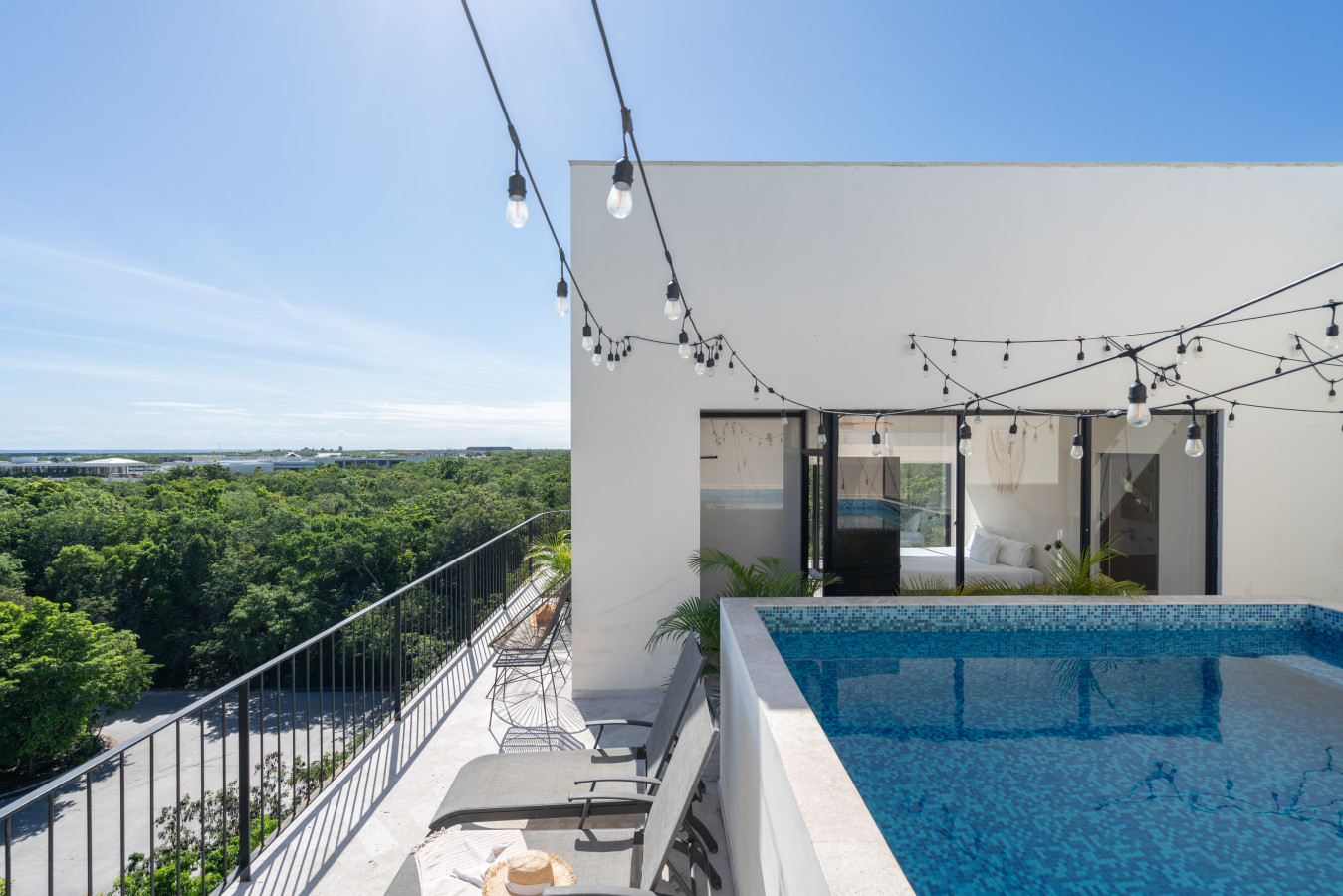 Enjoy ultimate serenity at your private rooftop terrace pool, with sparkling waters, panoramic views, and a perfect spot for lounging, sunbathing, and unwinding.