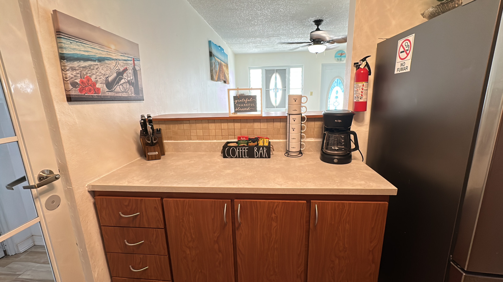 Kitchen: Whip up delicious meals in this stylish space with modern appliances and bright accents!