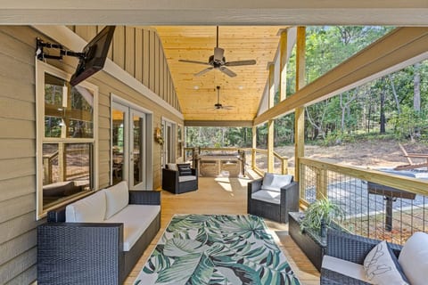 Amazing Seating and Charcoal Grill Area