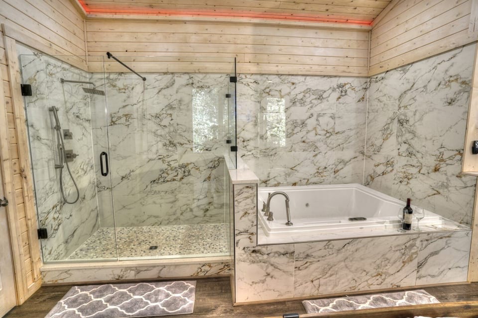 Large Walk-in Modern Tile Showers