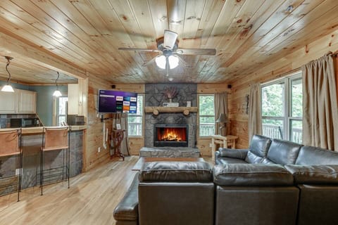 All Wood Fireplace and Roku Streaming TV