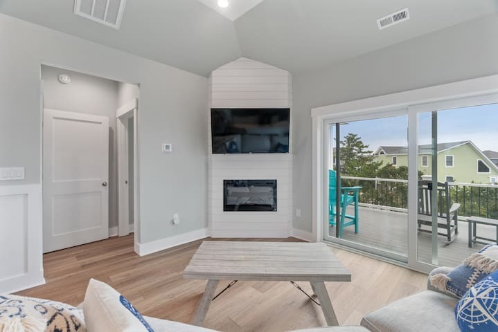 Smart TV and electric fireplace