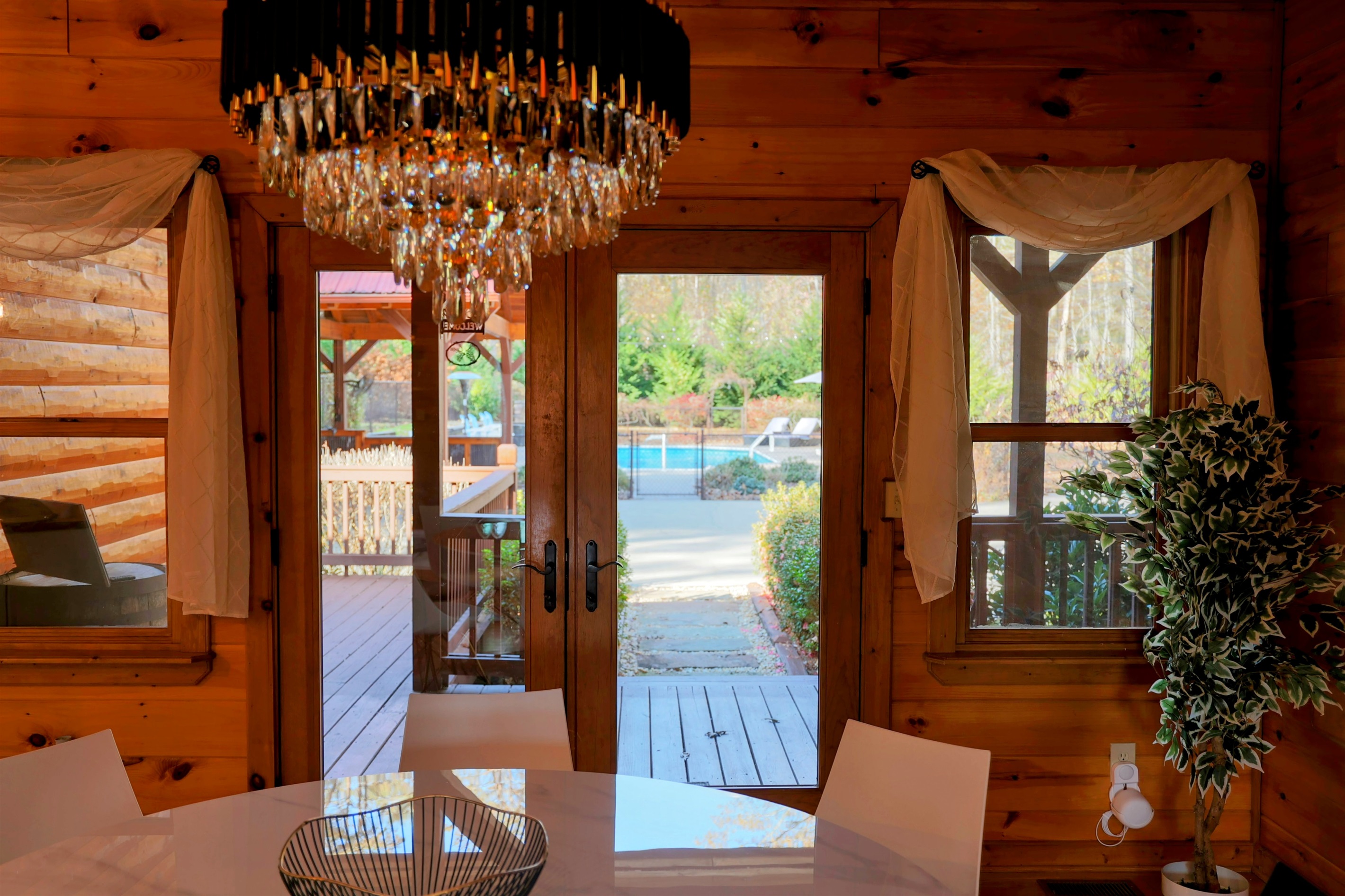 Pool view from Dining. Photo doesn't do the justice!