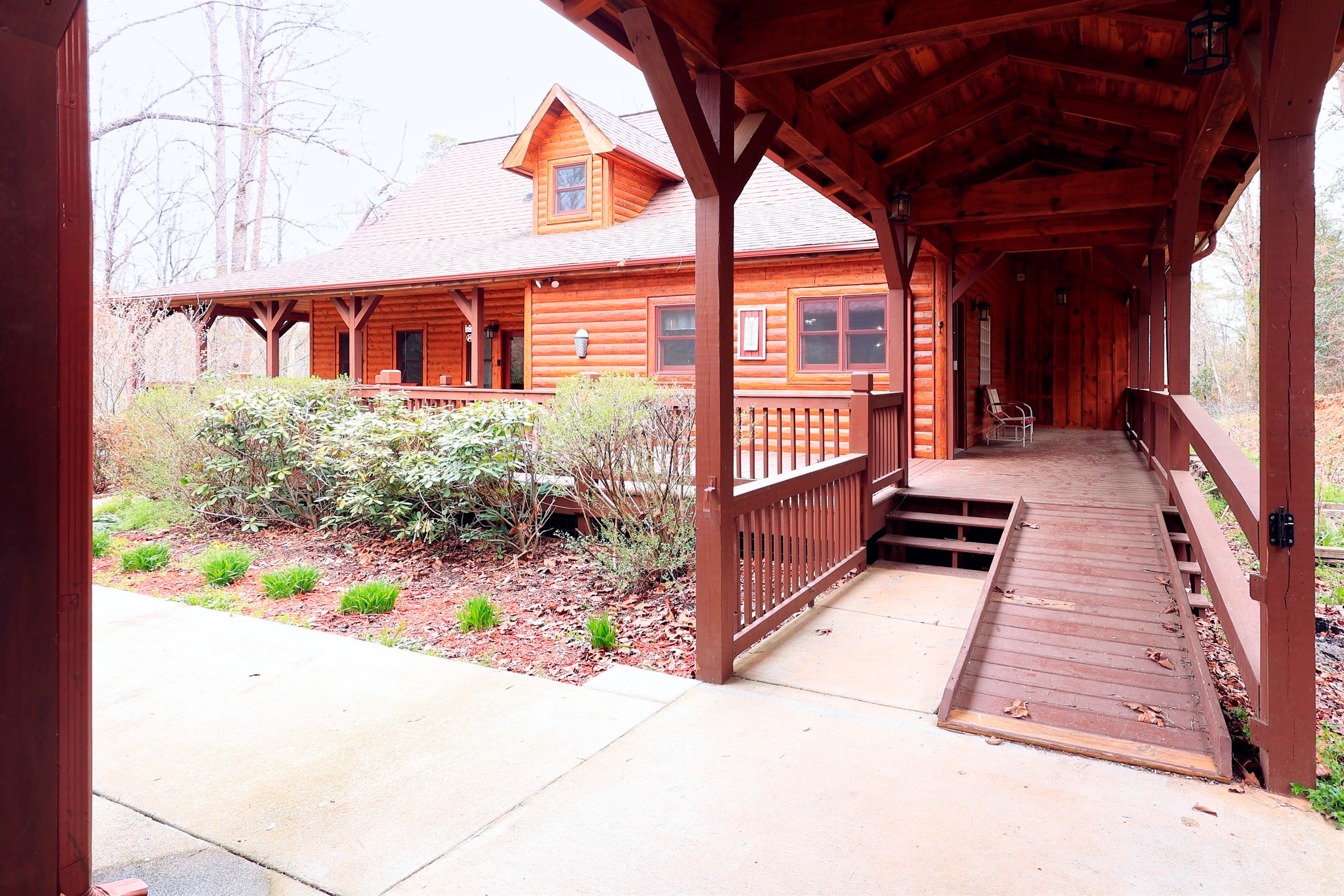 Ramp that leads to Deck and which leads to the Main Double French Door Entrance with Step free Access to the Entire Main level