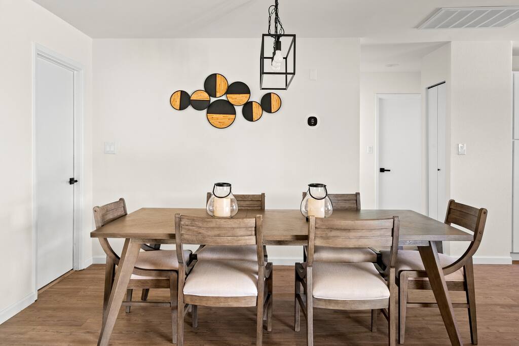 Open dining area to host friends and family.