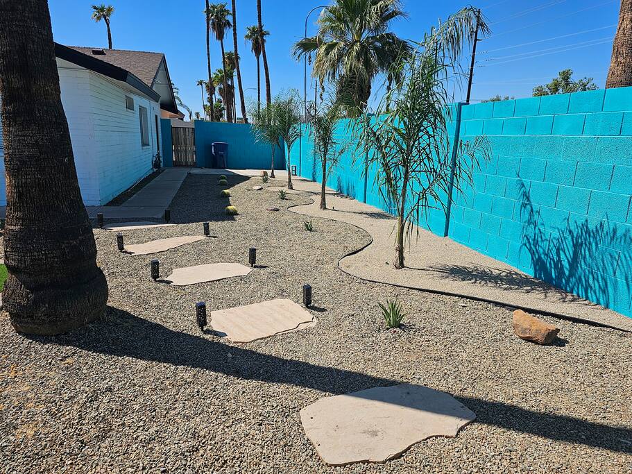 Resort backyard with pool, spa, BBQ and gas firepit