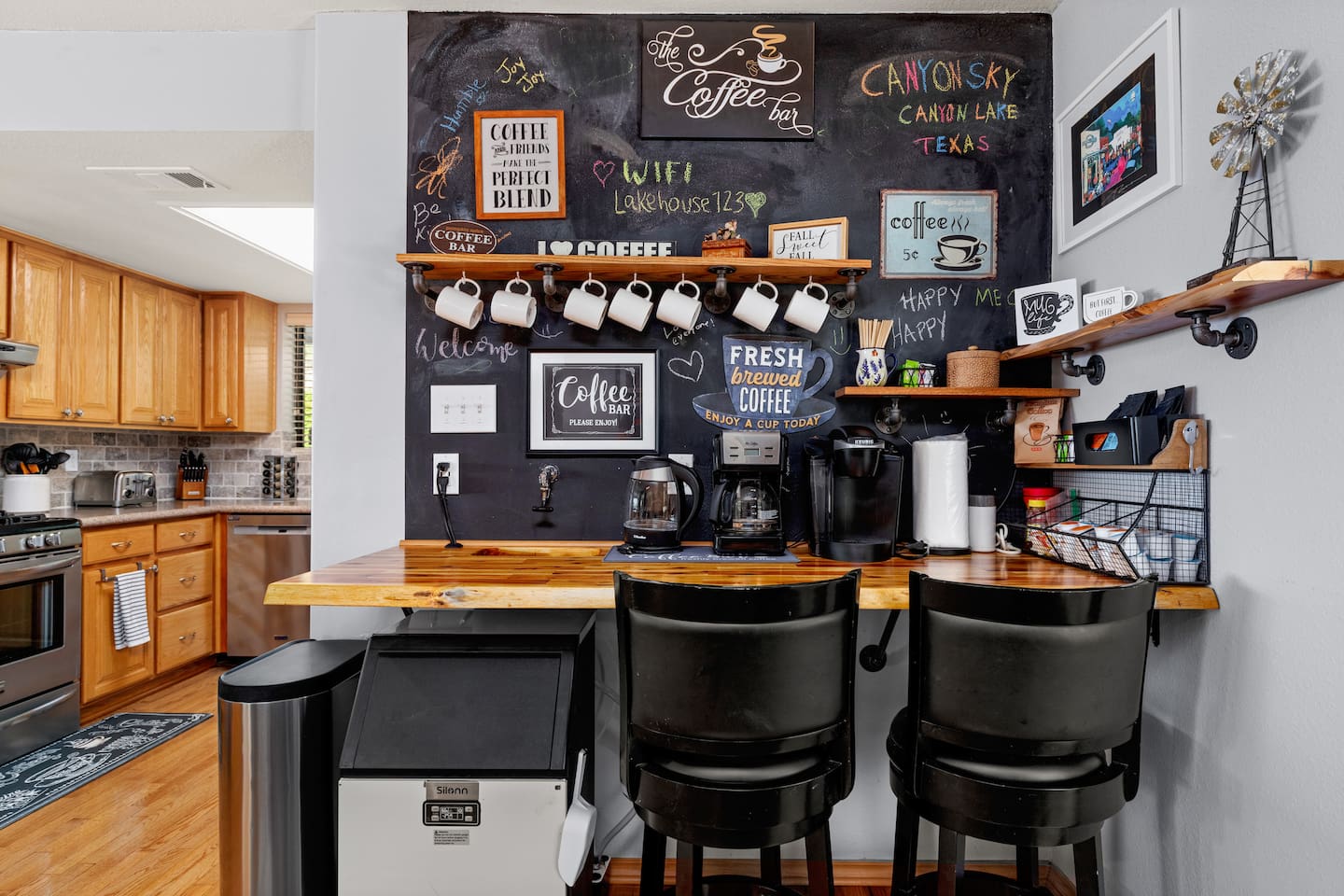 Start your mornings off right a the coffee bar! - Infinite Views, Heated Pool, Hill Country Paradise! - Canyon Lake