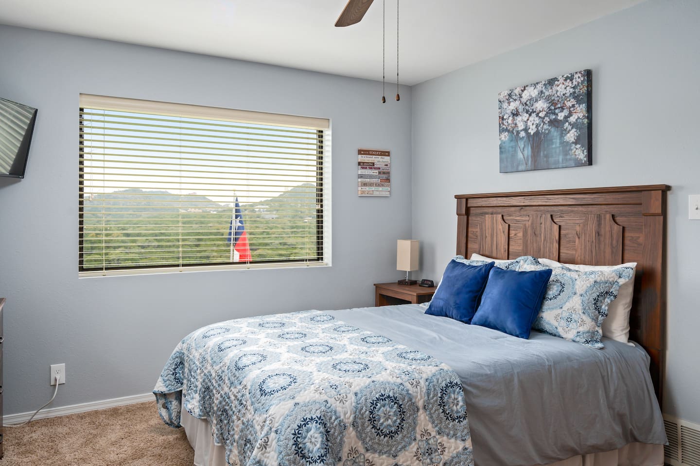 Welcome to the upstairs primary! Still with those killer Texas Hill Country views! - Infinite Views, Heated Pool, Hill Country Paradise! - Canyon Lake