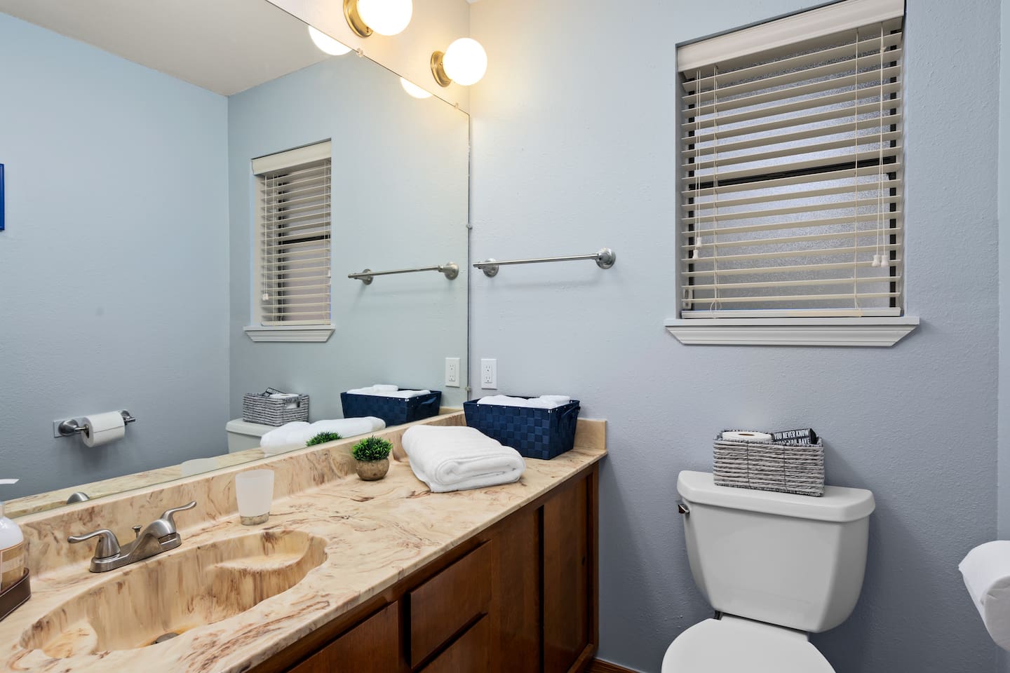 Guest full bathroom on main level - Infinite Views, Heated Pool, Hill Country Paradise! - Canyon Lake