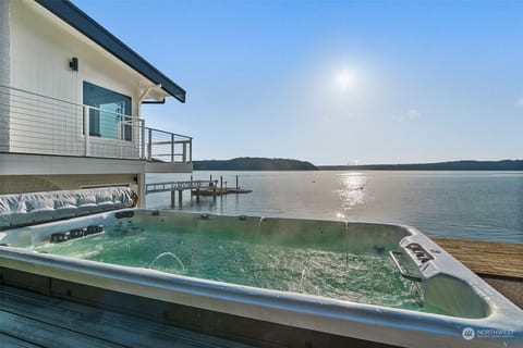 Large Swim spa hot tub enough room for 10. Relax while you enjoy the view.