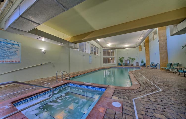 Indoor heated pool and hot tub