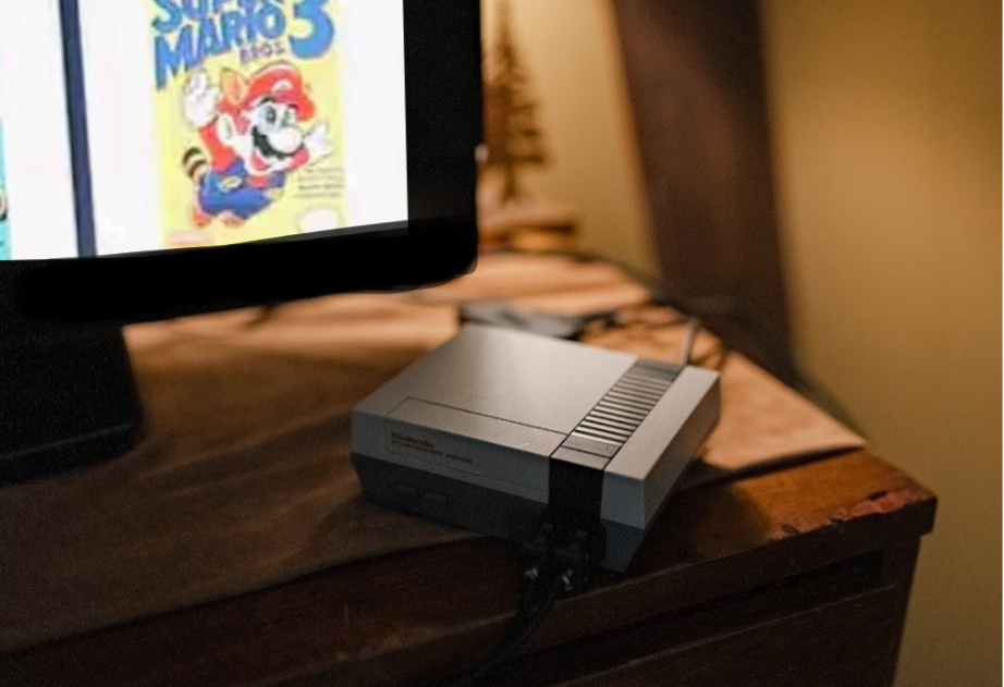 Gaming console in kids room