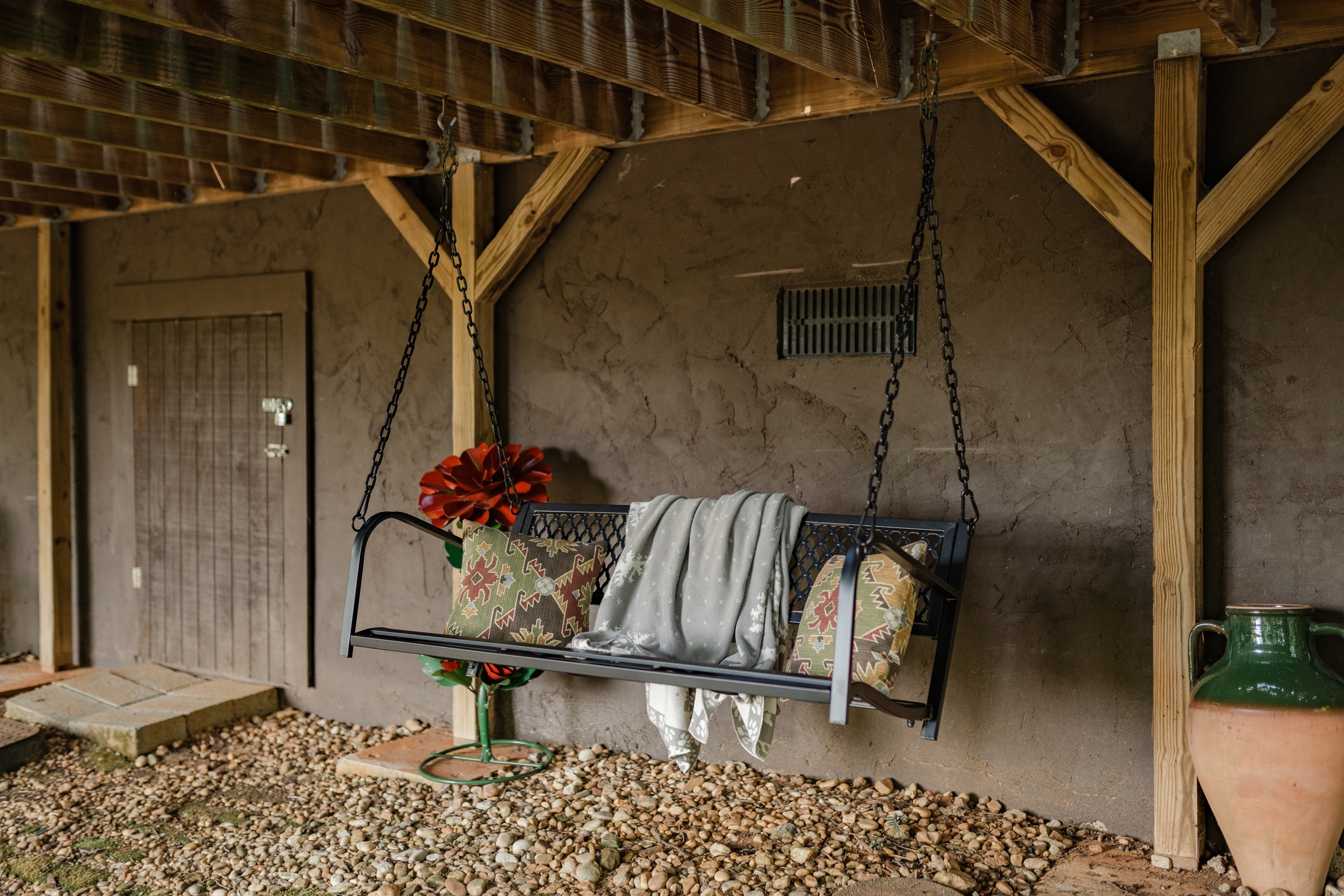 Seat swing under the front deck