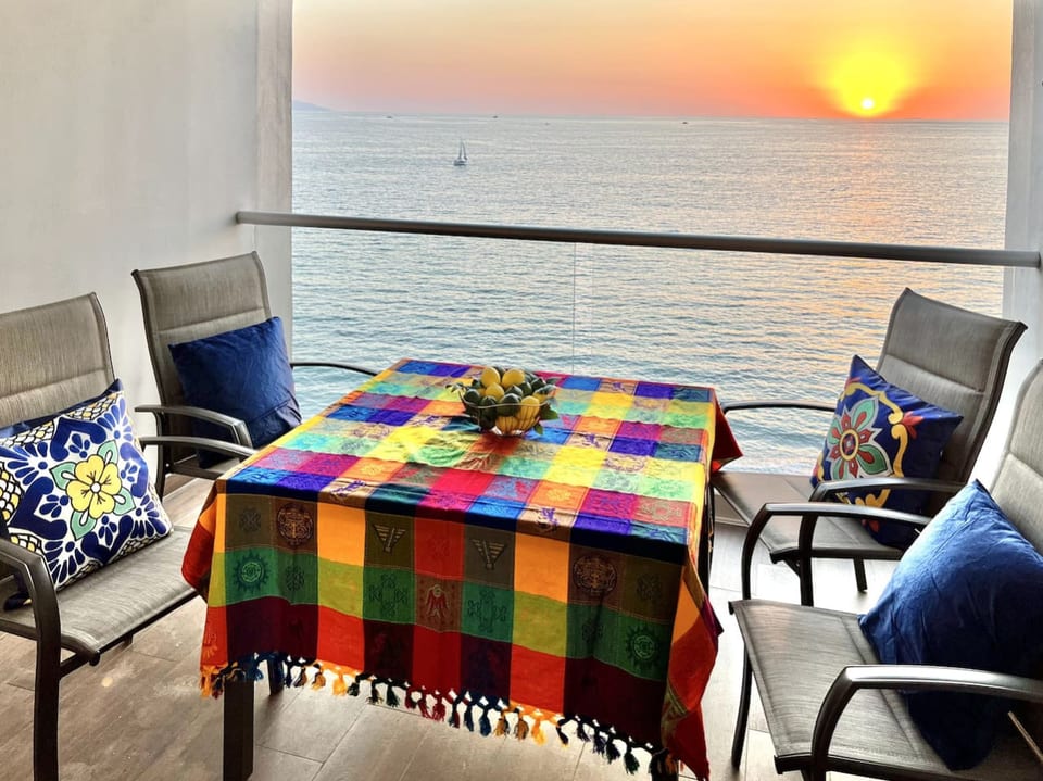 Private balcony with breathtaking sunset views