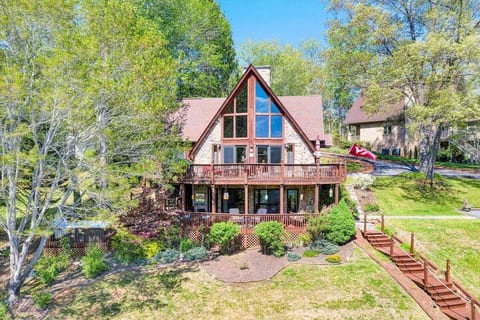 Scenic Waterfront A-frame with hot tub and dock