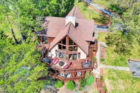 Scenic Waterfront A-frame with hot tub and dock