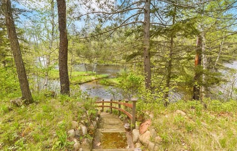 Steps leading down to Little Pine River