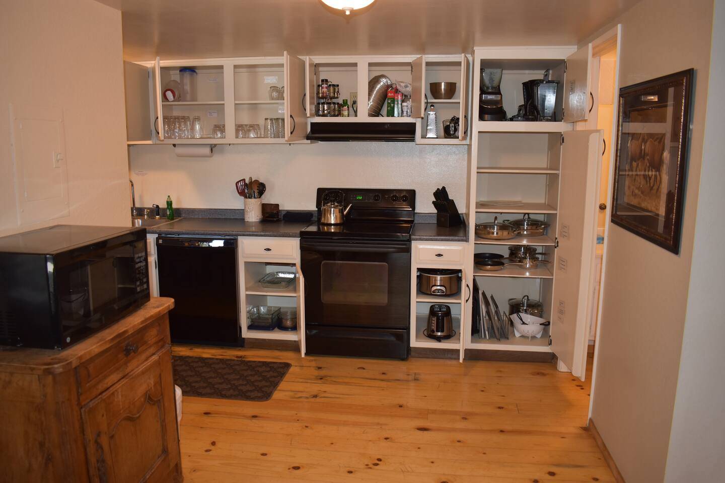 Fully stocked kitchen 