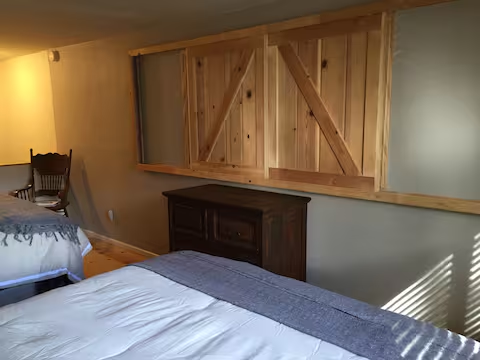 barn doors in loft closed for more privacy 