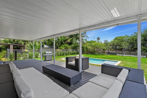 backyard deck and pool