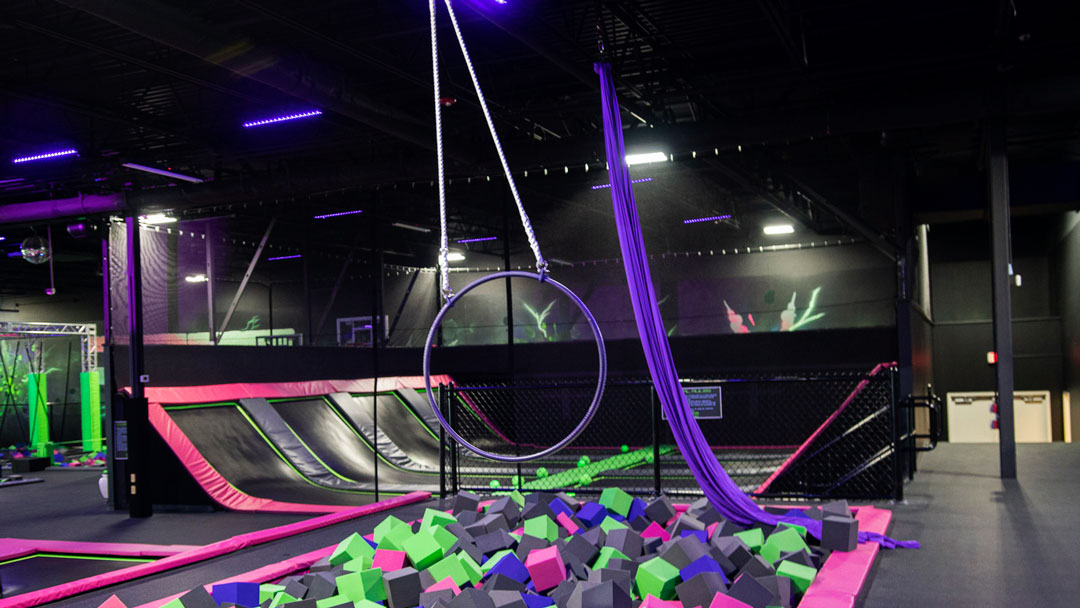 Flip and Fly Trampoline park, 10 mins drive from Home.