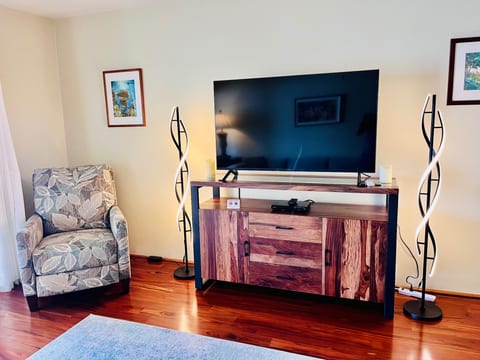 Our new 55" Smart TV all ready for you to log in to your favorite streaming services.