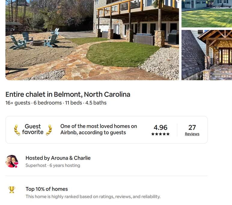 Previously, this home had great reviews, but due to a change in partnership, a new listing had to be created. Guests can still expect the same exceptional experience, top-tier hosting, and beautiful lakefront stay that earned it such high praise. Previously, this home had great reviews, but due to a change in partnership, a new listing had to be created. Guests can still expect the same exceptional experience, top-tier hosting, and beautiful lakefront stay that earned it such high praise. - Chalet on Lake Wylie, Waterfront w/Beach/Sleeps 16 - Belmont